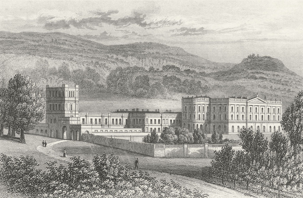 CHATSWORTH. Attractive view. Derbyshire. Duke of Devonshire. DUGDALE c1840